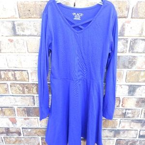 Girls size Medium 7/8 Royal Blue Long Sleeve Dress Children's Place